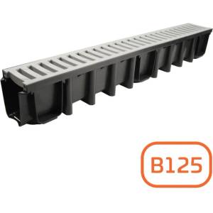 КАНАЛ max drain basic А15 1000х131х98мм b125 pvc РЕШЕТКА ГРАФИТ (dm01721-1)