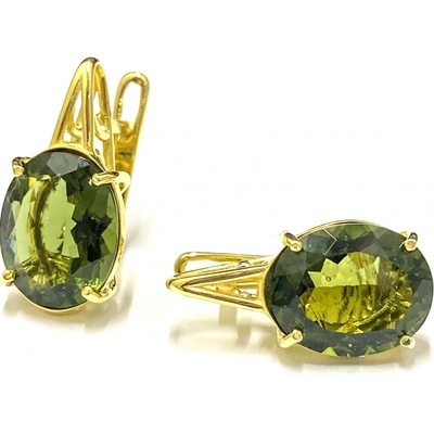 Bohemia Šperky & Trading zlaté náušnice s vltavíny 860.00001