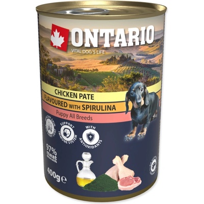 Ontario Puppy Chicken Pate flavoured with Spirulina and Salmon oil 400 g