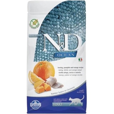 Farmina N&D Ocean Cat Sterilized Herring & Orange Adult за котки в зряла възраст с херинга, тиква и портокал