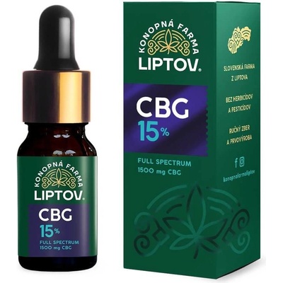 Konopná farma Liptov Konopný olej CBG 15% full spectrum 10 ml