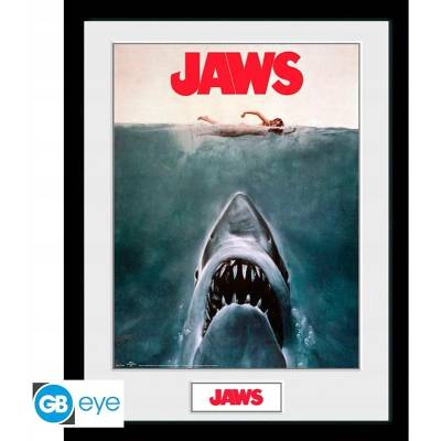 JAWS KLÍČOVÝ VIZUÁL PLAKÁT V RÁMU