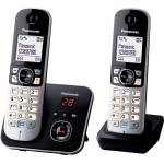 Panasonic KX-TG6822GB DECT cordless telephone with answering machine (low radiation, eco mode, gap telephone, landline, call barring, duo) black (KX-TG6822GB) Телефонни апарати