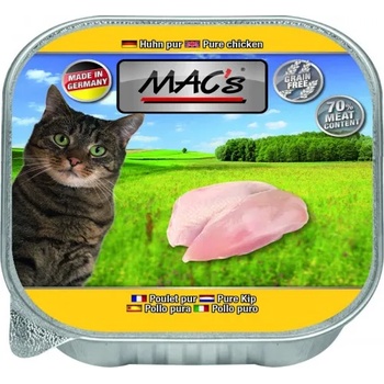 MAC's Mac’s Cat Adult GRAIN FREE, пастет за пораснали котки, БЕЗ ЗЪРНО, с чисто пилешко месо, 85 гр - Германия - 501VE