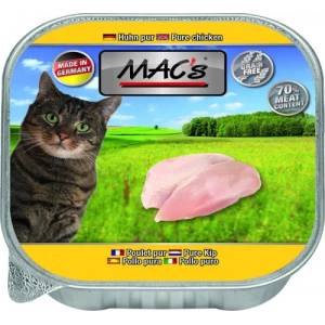 MAC's Mac’s Cat Adult GRAIN FREE, пастет за пораснали котки, БЕЗ ЗЪРНО, с чисто пилешко месо, 85 гр - Германия - 501VE