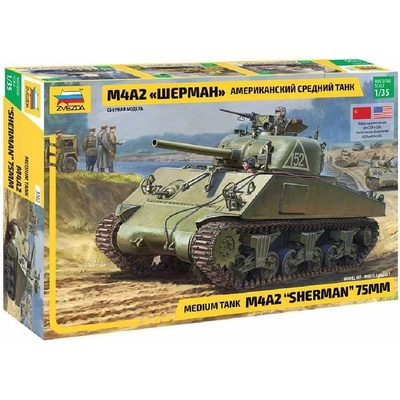 Zvezda Model Kit tank 3702 M4 A2 Sherman 1:35