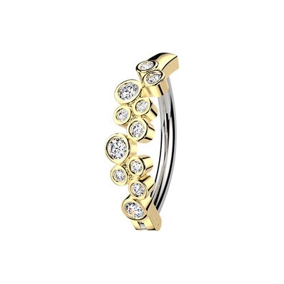 Šperky4U Zlacený piercing do pupíku se štítem WP0109-GD