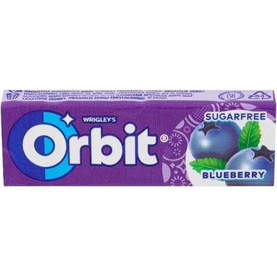 Wrigley's Orbit Blueberry žuvačka bez cukru s čučoriedkovou príchuťou 10 x 14 g