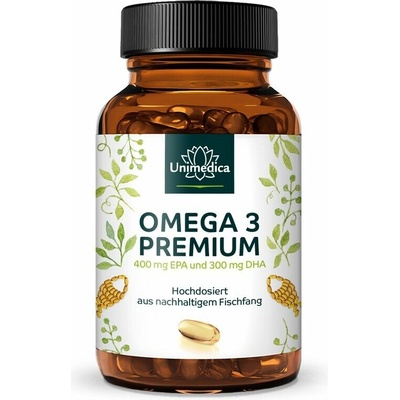 Unimedica Premium Omega-3 Rybí olej, 750 mg, 120 softgel kapsúl