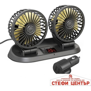 Paolo Вентилатор Двоен С Термометър 12-24v (07026)