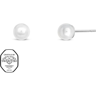 CRYSTalp Oceľové kôstky so Swarovski perlou Mini 4606.WHI.E