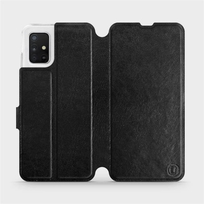 Pouzdro Mobiwear Parádní flip Samsung Galaxy A51 v provedení C_BLS Black&Gray s šedým vnitřkem