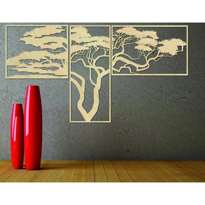 Obraz na zeď ze tří částí bonsaj I SENTOP: Přírodní překližka - Topol přírodní Rozměr 40 x 33 cm 3825-39829 PR0220 picture of 3 pieces
