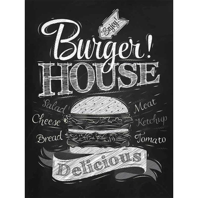 Ceduľa Burger House 40 x 30 cm