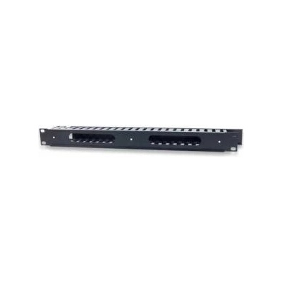 INTELLINET 711685 Cable Organizer 1U for 19 Rack Cabinets with Cover, Black