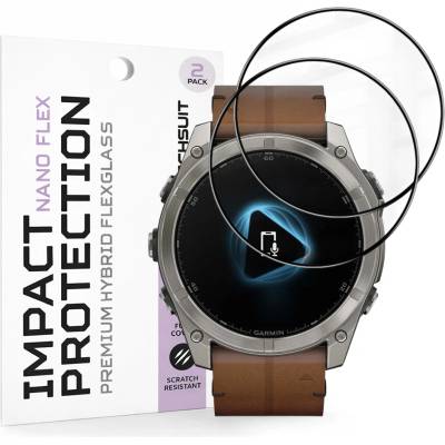Techsuit Протектор за Garmin Fenix 8 / 8 Pro 51mm - Nano Flex (2 pack) - Techsuit - Черен