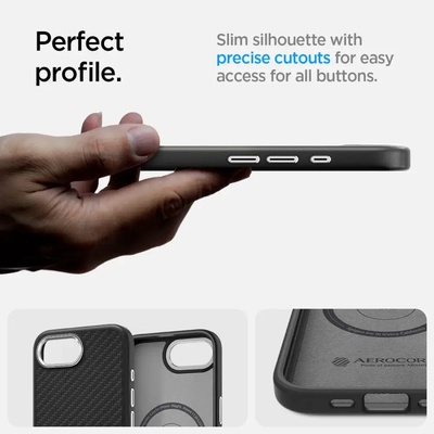 Spigen Калъф Spigen Enzo Aramid MagSafe за iPhone 16e - черен (8809971239837)