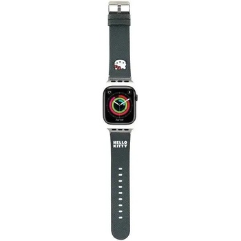 Hello Kitty Каишка Hello Kitty Kitty Head за Apple Watch 38/40/41mm, черна (Hel000048-0)