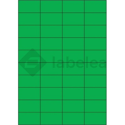 Labelea Samolepiace etikety 52,5x29,7 mm farebné papierové, na hárku A4, pre laserovú a atramentovú tlač, Farba etikiet Zelená, Počet hárkov v balení 100 EPY052029PG040S