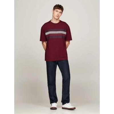 Tommy Hilfiger pánské vínové tričko MW0MW36456