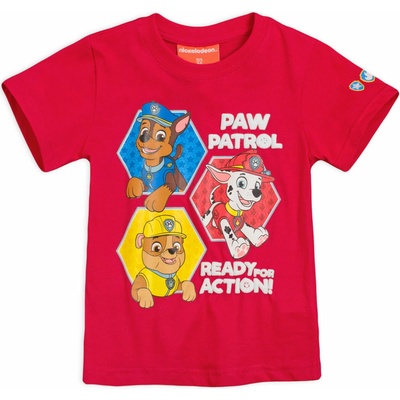 Chlapčenské tričko Paw Patrol Action červené