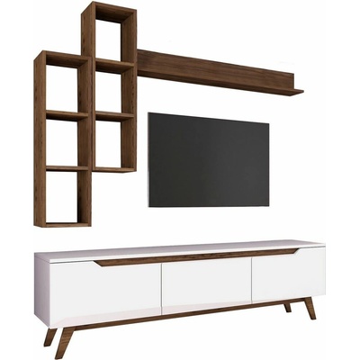 Obývací stěna Mia Walnut and White