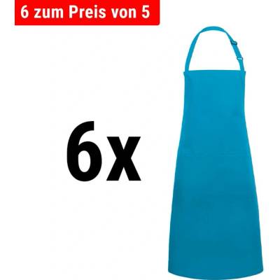 G.Gastro 6 ks Karlowsky Zástěra s laclem a kapsou Basic tyrkysová D9785883