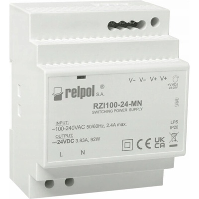 Relpol Spínaný napájecí zdroj s relé 90-264VAC 24VDC 3,83A Výkon 92W 2617010 RZI100-24-MN