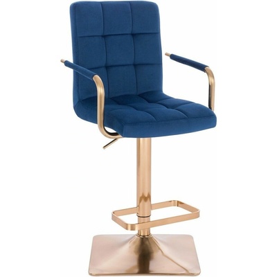 LuxuryForm Design Verona Gold Velur na zlatej hranatej podstave modrá