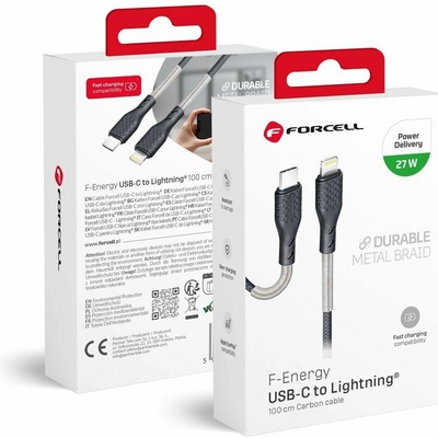 Forcell CB-01C Typ C-Lightning 8-pin Power Delivery PD27W, 1m, černý