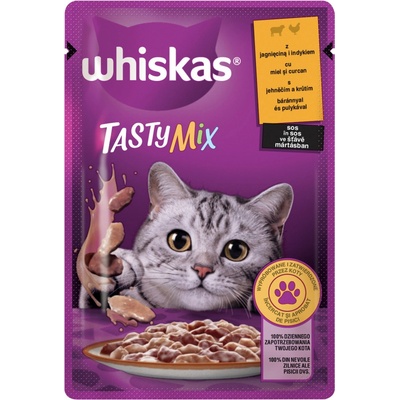 Whiskas Tasty Mix s jehněčím a krůtím ve šťávě 85 g