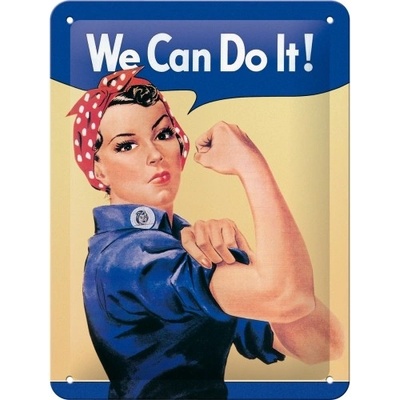 Postershop Plechová cedule: We Can Do It! - 20x15 cm