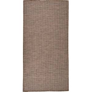 vidaXL Градински плоскотъкан килим, 100x200 см, кафяв (340787)