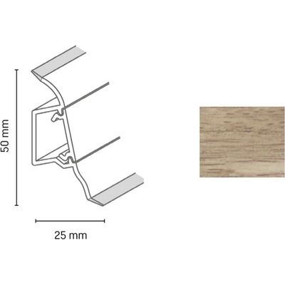 Döllken lišta soklová Dub masala SLK 50 W463 2,5 m