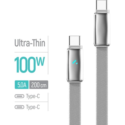 ColorWay CW-CBPDCC100-GR USB-C – USB-C (ultratenký) PD Fast Charging 100W, 5A, 1m sivý