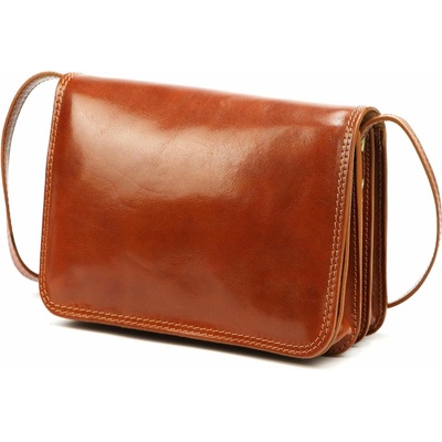 Dámska kožená crossbody kabelka hnedá Florence 108