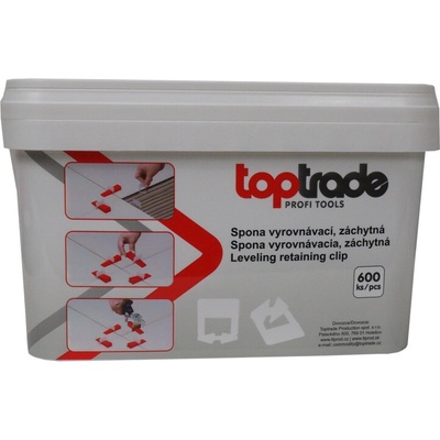 TOPTRADE spona vyrovnávacia, záchytná, hr. 2 mm, vyrovnávacia výška 3 - 12 mm / 600 ks