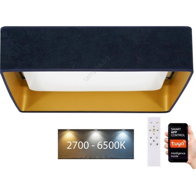Brilagi Brilagi-LED Димируемо осветително тяло VELVET SQUARE LED/36W/230V Wi-Fi Tuya+дистанционно управление тъмносиньо (BG0657)