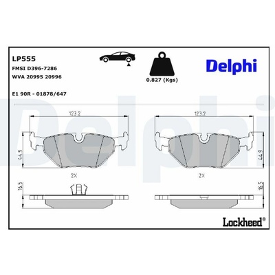Sada brzdových platničiek kotúčovej brzdy DELPHI LP555