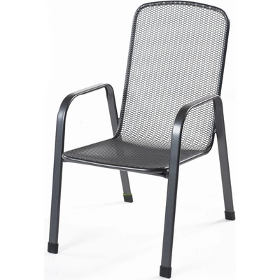 MWH Savoy Basic Stohovateľná stolička z ťahokovu, tmavo šedá, 75 x 57 x 93 cm