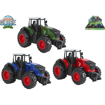 Kids Globe Farming Kovový traktor se zpětným chodem 12cm