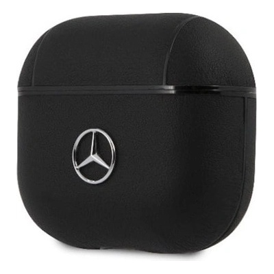 Mercedes-Benz Предпазители Mercedes-Benz Signature Leather Case, за Apple Airpods 3, естествена кожа, черен (MEA3CSLBK)