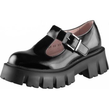 Altercore Jane Vegan Black Patent topánky s klinom