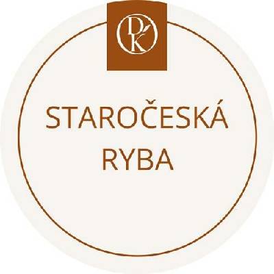 Davídkovo koření Etiketa Staročeská ryba béžová průměr 4,5 cm 1 ks