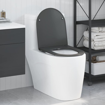 vidaXL Тоалетна седалка Антрацит 47 x 36 x 3, 4 см Дуропласт (42002366)