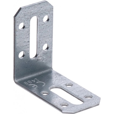 úhelník nastaviteľný 50x55x30mm, 2,0mm, pozink, diery 5mm-8ks, díry 6,5/23mm-1ks, 8,5/21,5mm-1ks