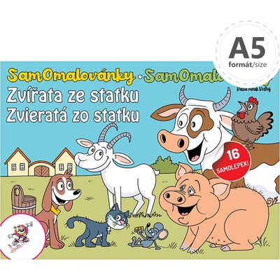Omaľovánka A5 Zvieratá zo statku a samolepky