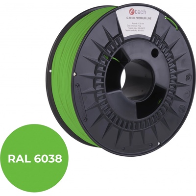 C-Tech Premium Line ASA, luminiscenční zelená, RAL 6038, 1,75mm, 1kg