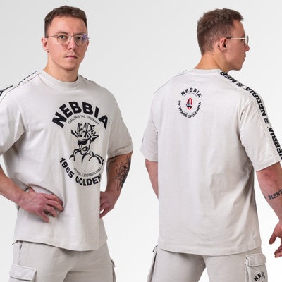 Nebbia Washed oversized tričko Golden age 790 světle šedé
