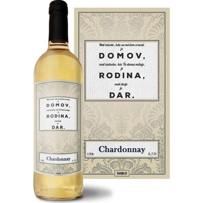 Sablio Domov 4 Chardonnay biele suché víno 12 % 0,75 l (čistá fľaša)